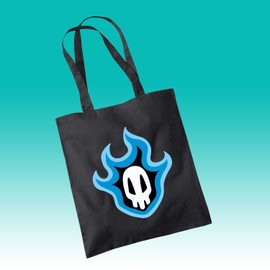 SmartyPants Bleach Anime Tote Bag Shopper Birthday Christmas Tite Kubo Manga Ichigo Kurosaki Soul Reaper 100% Cotton Black Colour Durable Handle Present Gift Idea