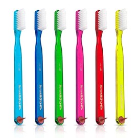 GUM Classic - cepillo para polvo de dientes suave, cabeza completa, incluye punta de goma, 1 unidad (paquete de 6)