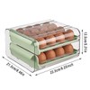 AIMALL Double-Layer Egg Storage Box 9.25x8.46x5.31in Stackable Refrigerator Drawer Organizer