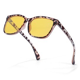 SIPHEW Anti-Glare Night Driving Glasses for Women, Polarized Yellow Lens Reduces Headlight Glare & Eye Strain for Nighttime