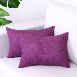 The White Petals Magenta Lumbar Throw Pillow Covers for Sofa, Couch & Bed (12x18 inch, Pack of 2)