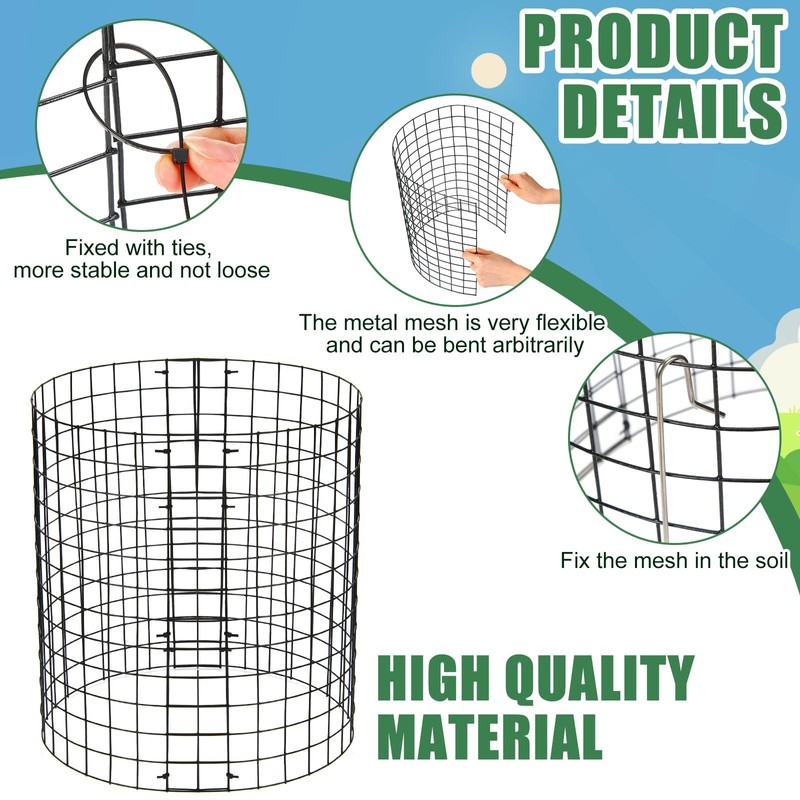 Therwen 48 Pieces Wire Plant Protectors from Animals, 14'' Dia