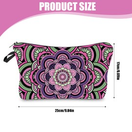 Cosmetic Bag Canvas Travel Cosmetic Bag Portable Toiletry Bag Makeup Bag Organiser Mandala Print