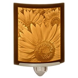 Sunflowers Night Light Porcelain Lithophane, Flower nite lite, Decorative Wall Plug in for Nursery, Bedroom Kitchen, Bath, Hallway; Floral Themed Accent Light