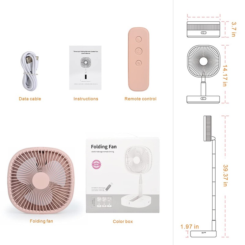 Magesh Portable Pedestal Fan - Foldaway Standing Fan Foldable Desk