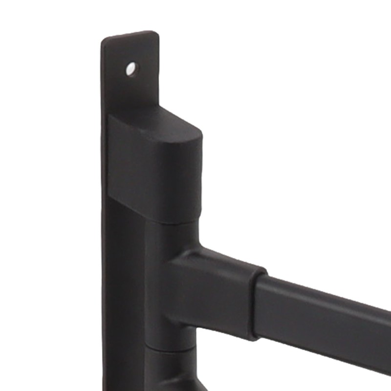 Black Swivel Towel Bar Punch Free Bathroom Towel Rack Wall