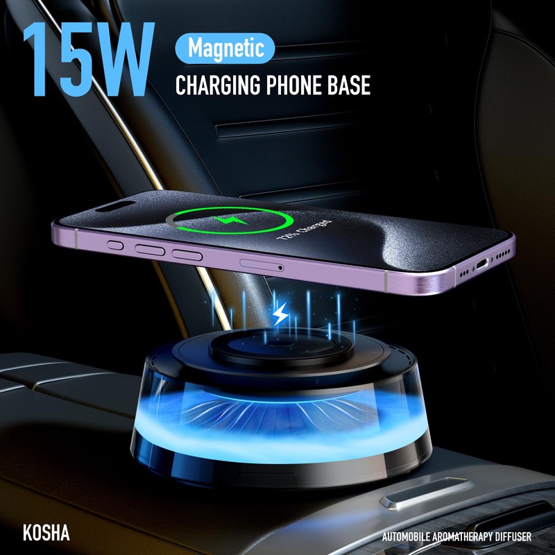 KOSHA Automobile Aroma Diffuser with LED Lights, Portable Car Air