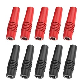 10 x 4 mm Copper Socket Banana Plug Insulated Plug Adapter for Banana Plug Speaker Amplifier Connector Socket Black Red