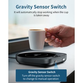 Coffee Warmer, Upgraded Cup Warmer, Electric Coffee Warmer, 9 Temperature Settings, Desk Cup Warmer with 1-9 Hours Automatic Shut-Off for Coffee, Tea, Cocoa, Milk