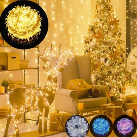 DOSYU Series de Luces Navideñas 700 LEDs Longitud de 35 Metros con Cambio de 8 Efectos de Iluminación (700LEDs 35M, Blanco cálido)