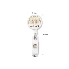 Jagowa 3PCS Retractable Badge Reel Clips Badge Holders Rainbow Clips for ID Cards and Badge Holders