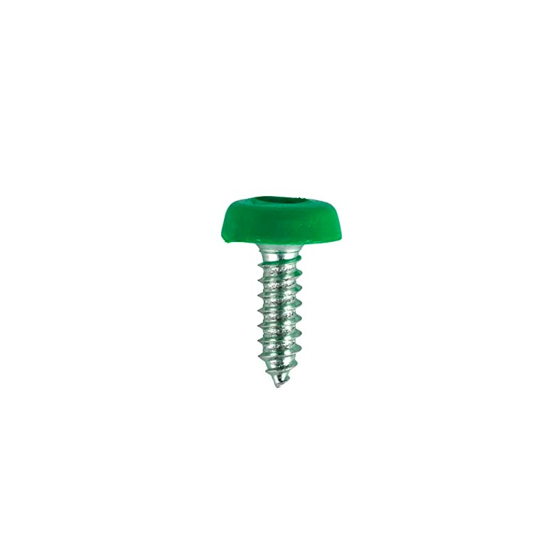 Sealey PTNPG License Plate Screw 4.8 x 18mm Green (Pack