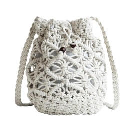 [ENJHIKE] Braided Basket Bag, Shoulder Bag, Tote Bag, Beach Bag, Mini Bag, Clothing, Spring, Summer, Autumn, Small, Lightweight, Mini, White, Brown, Black, Women's, Girls, Beaches, Fireworks Displays,