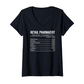 Womens Retail Pharmacist for Men Women Pharmacist Nutrition Facts V-Neck T-Shirt