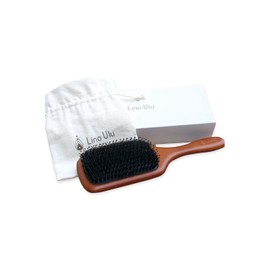 Lino Ulu Pig Hair x Hair Brush (Scalp Massage x Hair Cleaning Effect UPx Cosmetic Box x Original Cloth Bag Included) Hair Brush, Women's Popular, For Bathing, Pig Hair Comb