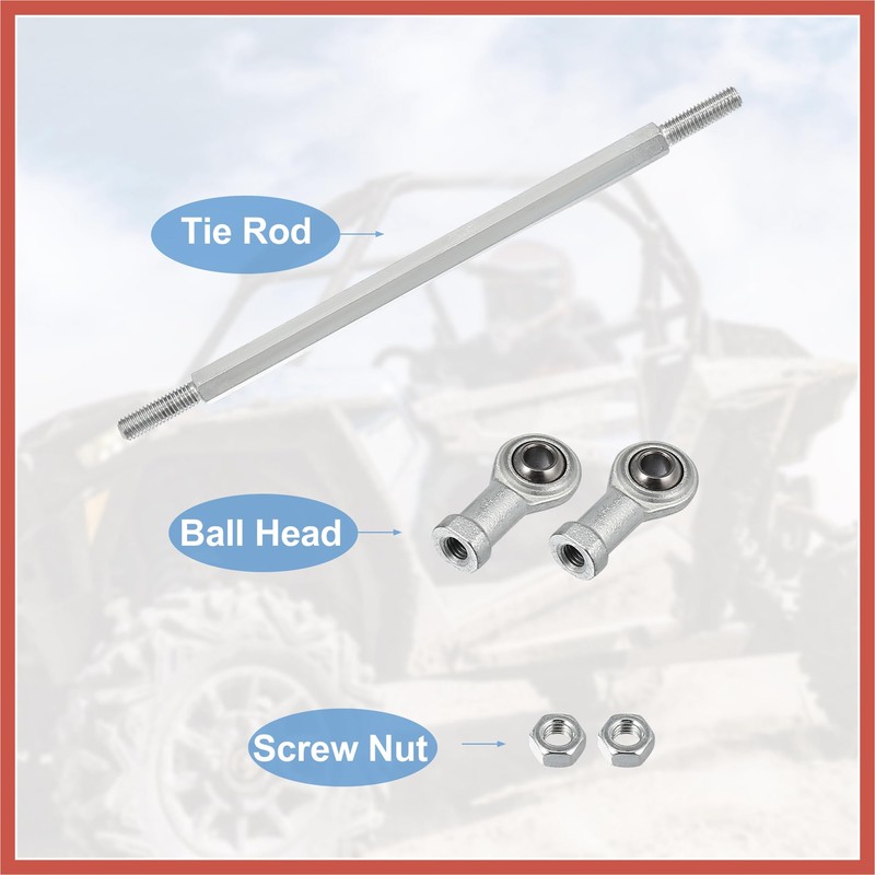 ACROPIX 2pcs 210mm Length 8mm Hole Diamete Adjustable Steering Tie
