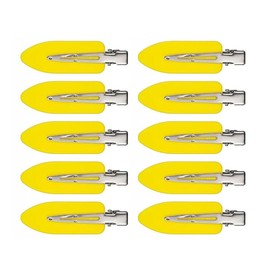 Cwllrn 10 pieces No Bend Hair Clips for unisex, No Crease Hair Clips for Hair Styling and Makeup Application (yellow)