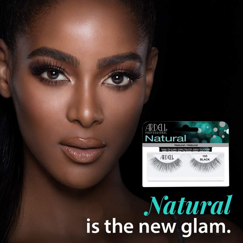 Ardell Natural Lashes False Eyelashes 105 - Black, Lightweight, Full
