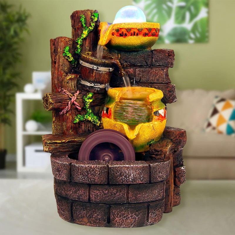 uxcell 2 Pcs Fountain Water Wheel, 3.1 Inch Desktop Fortune