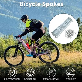 TUCKBOLD Bicycle Spokes Bike Wheel Spokes Silver Tone Nipple 1 Set 14G 131mm Length Carbon Steel Galvanized