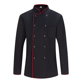 MISEMIYA - Men's Chefs Jacket - Men's Chefs Jacket - Hospitality Uniform 682, Chef's Jacket 682b - Black