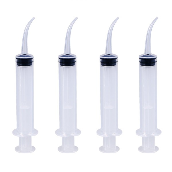 HEALIFTY Disposable Dental Syringe Syringe with Curved Tip for Dental Care 4 Pieces