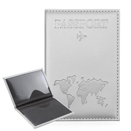 ILIYAH Passport Case Passport Holder Travel Wallet Passport Pouch British Passport Cover Passport Wallets Passport Bag(Silvery)