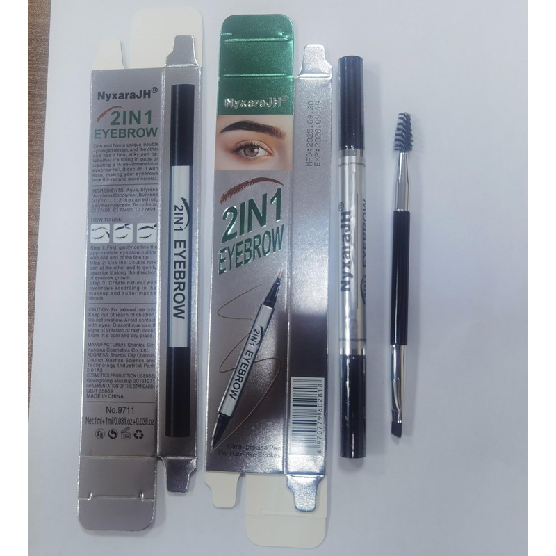 NyxaraJH 2-in-1 Eyebrow Pen, Dual Tip Precision Brow Liner with