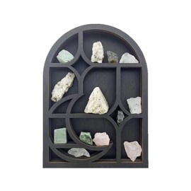 JINJUDUO Crystal Shelf, Trinket or Knick Knack Display Shelf, Treasures Elegant Mini Display Case, Shadow Box for Home Decor or Your Favorite Collectibles (Stars and Moon)