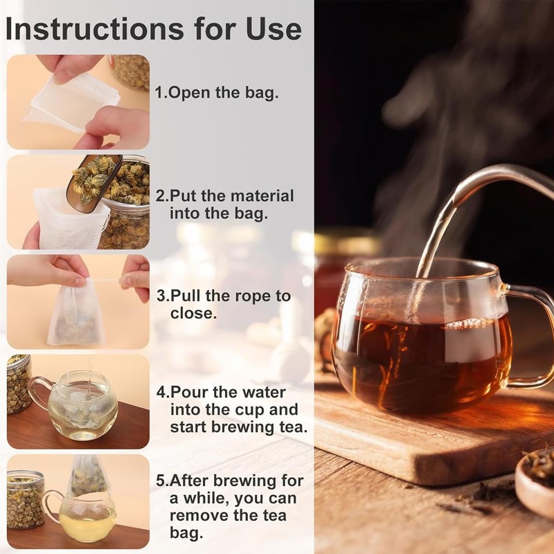 200 PCS Tea Bags for Loose Leaf Tea, Empty Tea