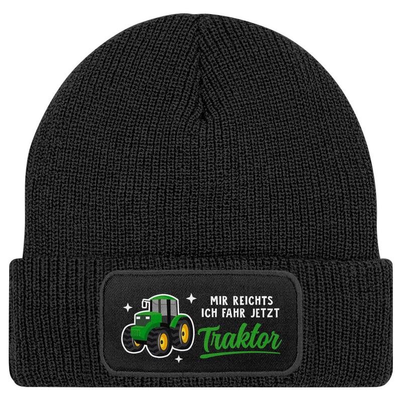 MoonWorks® Winter Hat Children's Beanie for Boys with Saying Tractor