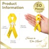 50 Pcs Memorial Funeral Ribbon with Cross Pins, Yellow