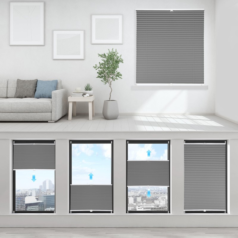 Sekey Pleated Blind, No Drilling Blackout, Window Pleated Blind Klemmfix