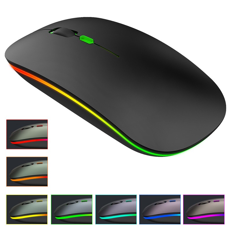 HXSJ Wireless Mouse Colorful Luminous DualMode Rechargeable for Bluetooth 2.4G