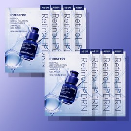 innisfree [속광 탄력] 이니스프리 레티놀 그린티 PDRN 스킨부스터 앰플 겔 마스크 25mL 8매, 1개