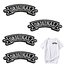 Original Iron-On Letter Patch Set, 4 Pieces Embroidered Appliques for DIY, Clothing, Backpacks, Original Iron-On Letter Patch for Textiles, Sayings Patches for Unique Designs