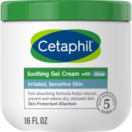 Cetaphil Soothing Gel-Cream with Aloe Instantly Soothes and Hydrates Sensitive Skin, Fragrance and Paraben Free, 16 oz