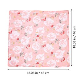 LOGOFUN 4pcs Japanese Furoshiki Wrapping Cloth Bento Wrapping Handkerchief Bandana Cover for Picnic Camping - Pink+White (46x46cm)