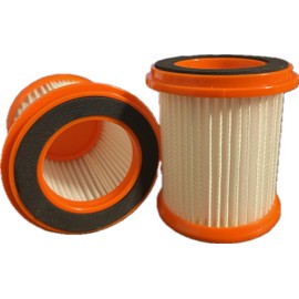 Replacement HEPA Fliter Compatible for QikCln QC-VC05 Cordless Vacuum Cleaner, Orange & White (Pack of 2)