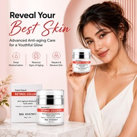 Retinol, Collagen, Hyaluronic Cream with Vitamin C & Glutathione – Lightweight Daily Moisturizer for Face & Neck – Hydrating Day & Night Fine Lines and Wrinkles | Anti Aging Cream – 50ml / 1.7 fl.oz