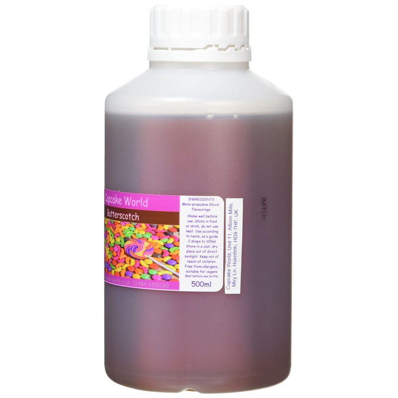 Cupcake World Intense Food Flavouring, Butterscotch, 500 ml