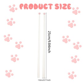 Tinoaly 2 Pairs Cat Paw Chopsticks, Reusable Non-Slip Plastic Adorable White Cat Claw Chopsticks Kitchen Utensils Palillos Chinos for Adults Girlfriends Kids Fun Kawaii Gifts