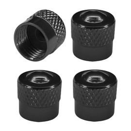 cyclingcolors 4 x Valve Caps Valve Cover Car Motorcycle Bicycle Valve Cover Wheel Valve Caps Tyre Valve Caps Car Valve Caps Aluminium Black