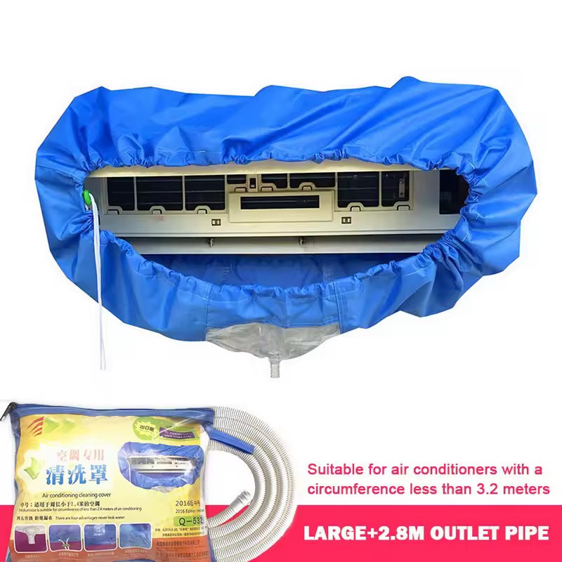 Wall Air Conditioner Cleaning Cover Bag with Drain Hose for