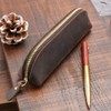 Genuine Leather Pencil Case Unique Design Zipper Pouch for School