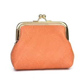 Lavogel Coin Purse, Kiss Lock Coin Purse for Women, Large Capacity Coin Pouch,Vintage Change Purse Cute Car Coin Holder for Women (1-Orange Pink)