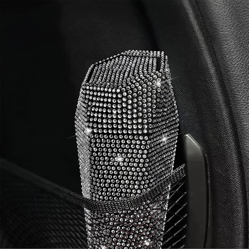 JNNJ Bling Rhinestone Leak-Proof Portable Rubbish Bin for Cars Portable