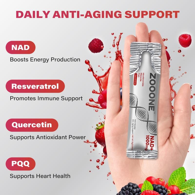 ZOOONE NR1000 - NAD+ Berry Flavor Drink Mix for Skin