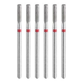 HARFINGTON 6pcs 200-230 Grits Diamond Grinding Bit 2.3mm Cylinder Head 2.35mm Shank 10mm Length Stone Sanding Drill Bits Rotary Tool for Ceramic Glass Nails Grinding Polishing