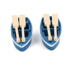 ROSENICE Mini Fishing Boat Miniature Moss Micro Landscape Boat Ornaments,2 Sets